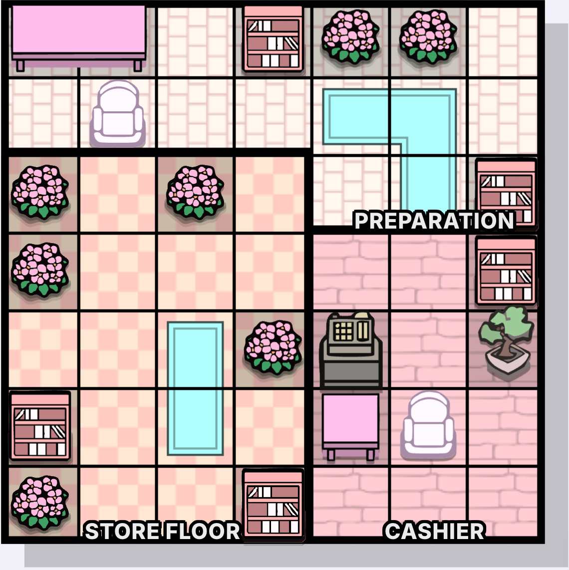 The Flower Store / La floristería captura del tablero