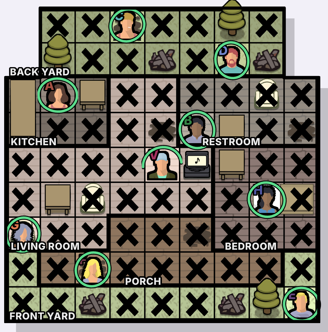 A Messy Situation / Una situación desordenada Murdoku solución - tablero resuelto
