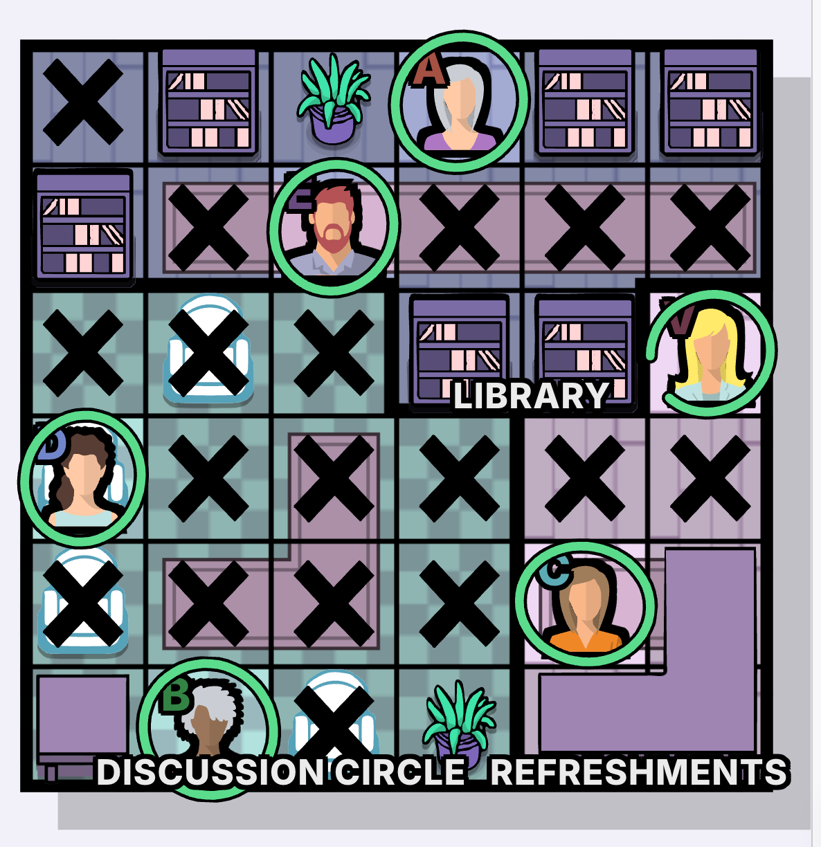 The Book Club / Club de lectura Murdoku solución - tablero resuelto