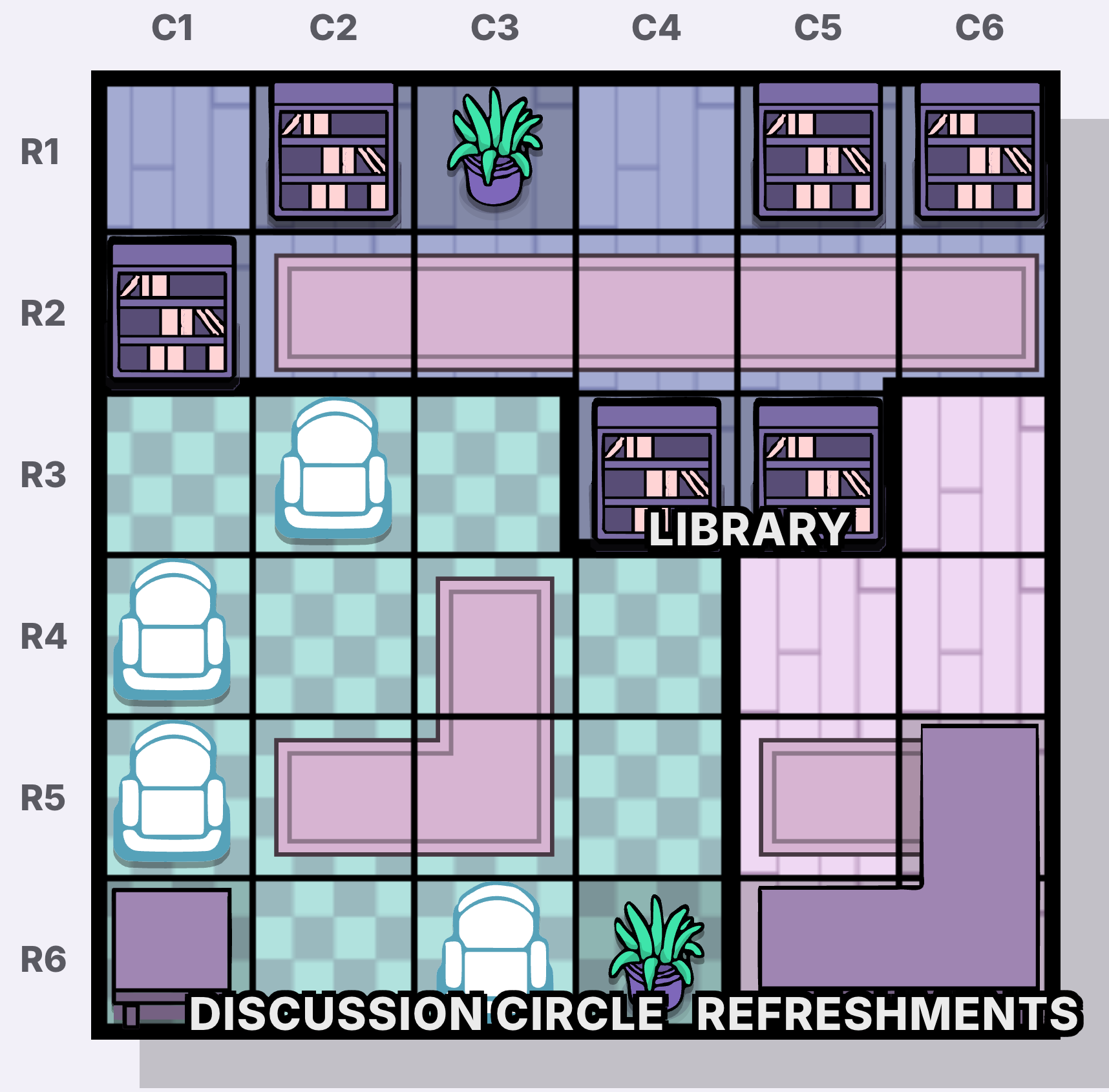 Mapa de la escena: The Book Club / Club de lectura