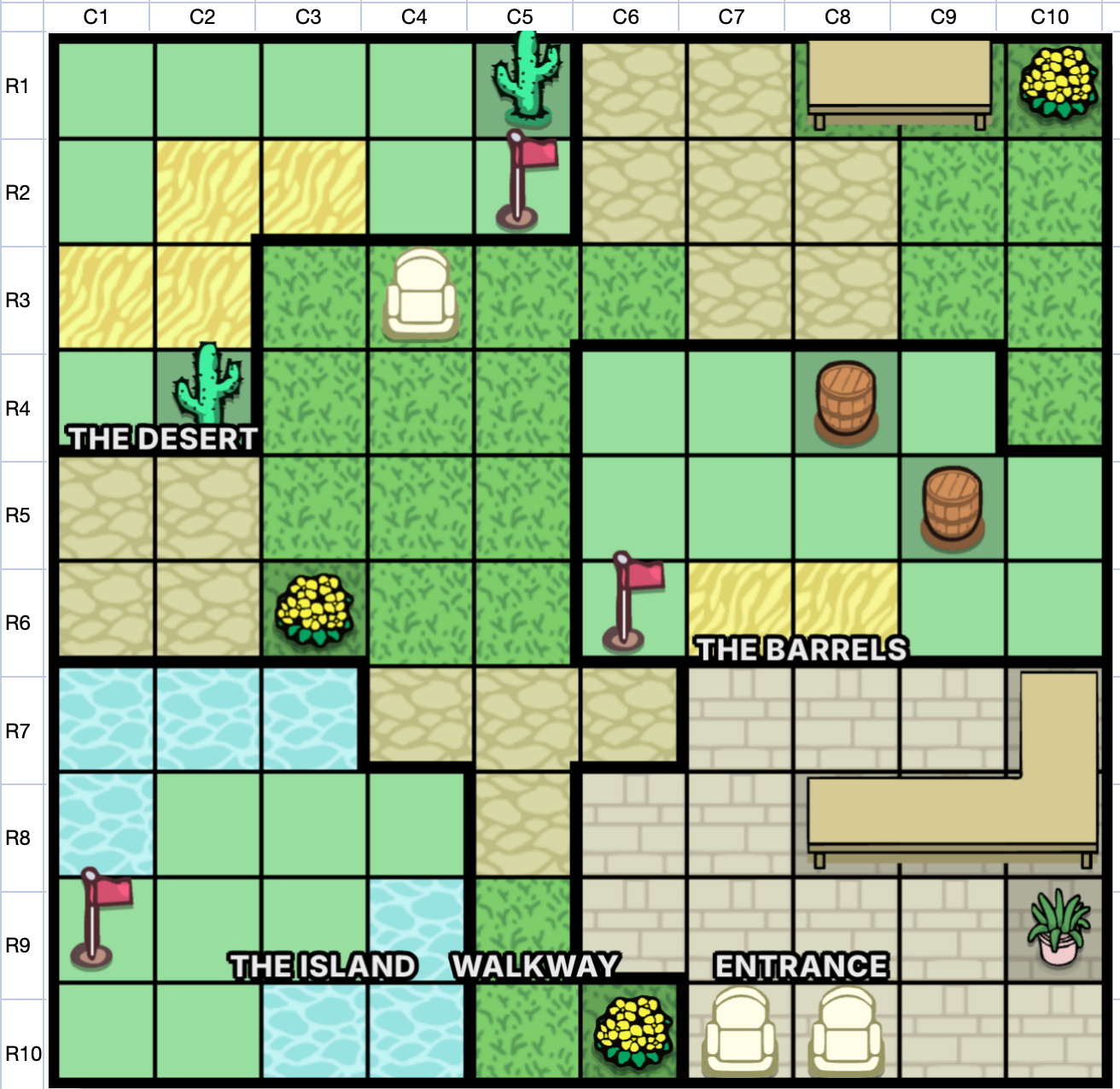 Minigolf crime scene map