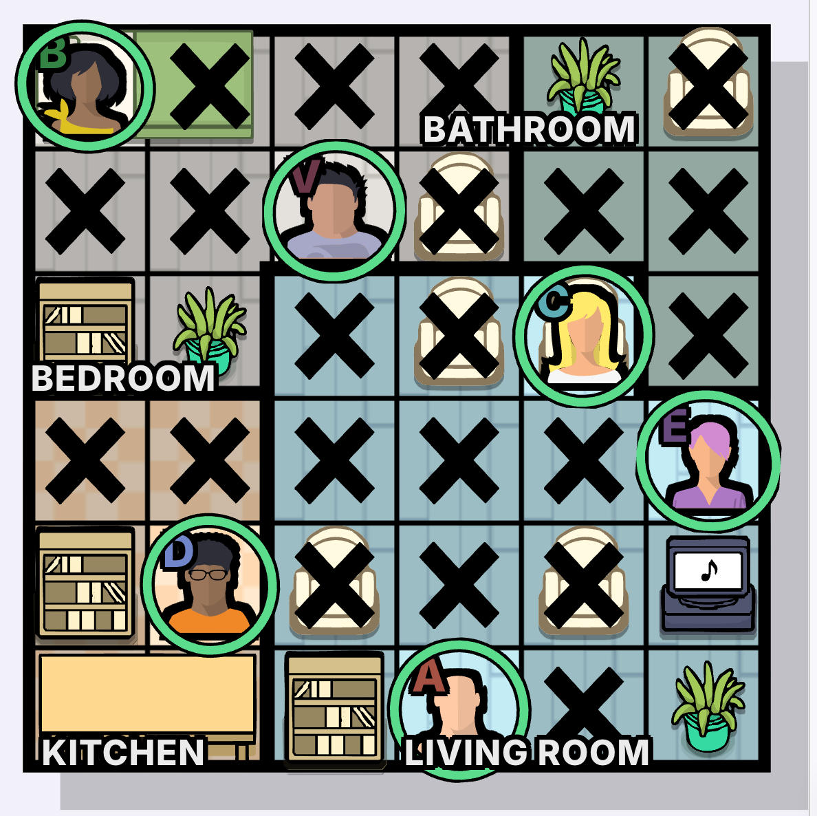Netflix and Kill Murdoku solution - solved board