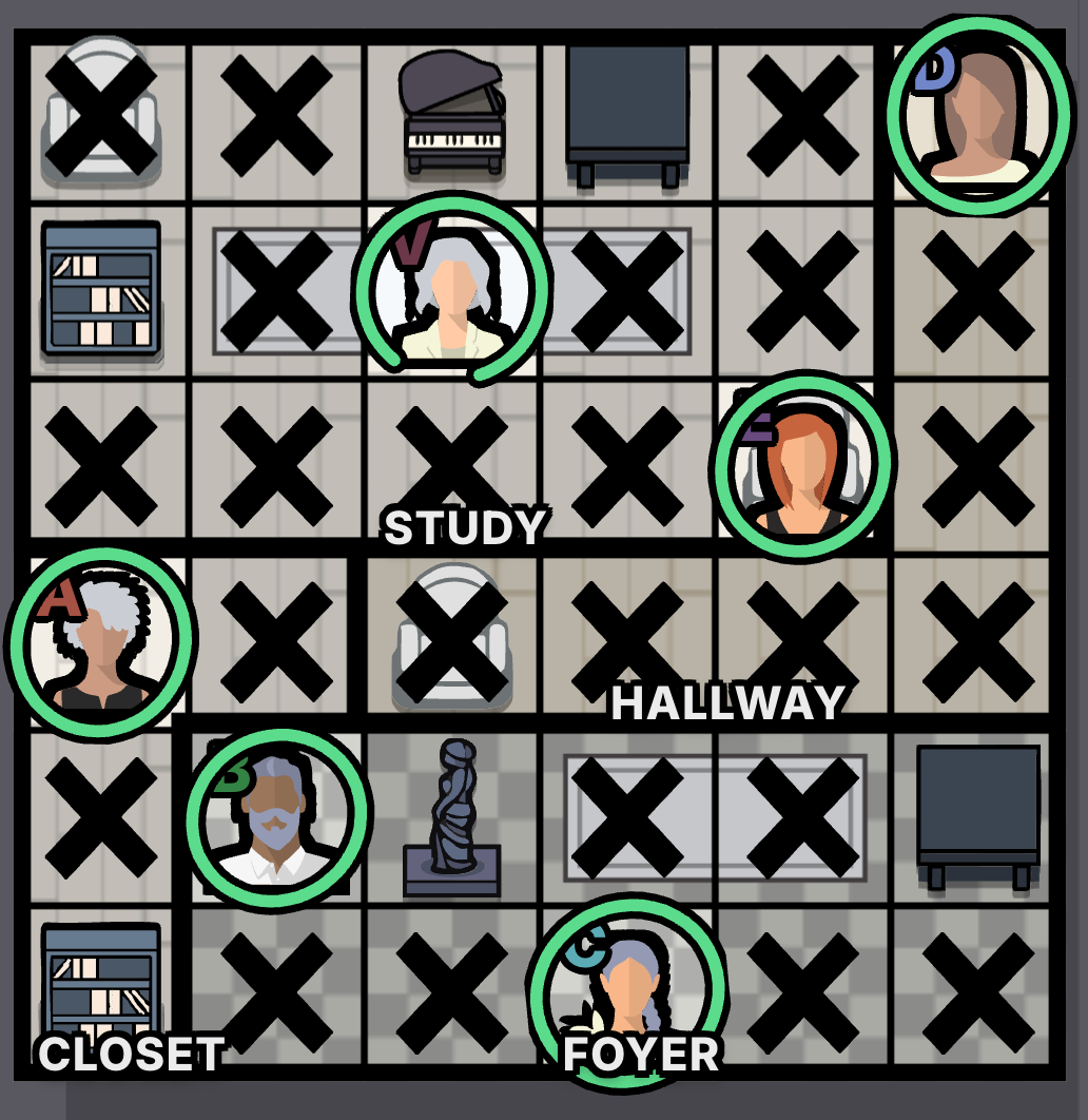 The Piano Lesson Murdoku solution - solved board