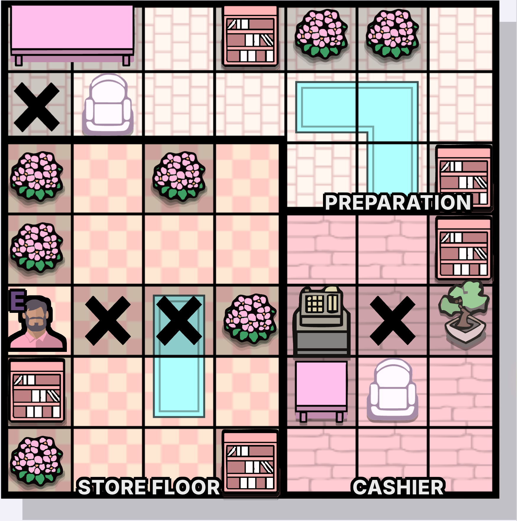 The Flower Store step 1