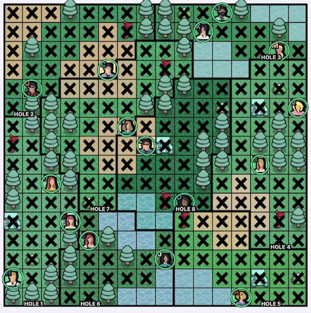 The Golf Course / El golf Murdoku solución - tablero resuelto