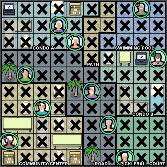 シニア住宅街 Murdoku 解答 — 完成ボード